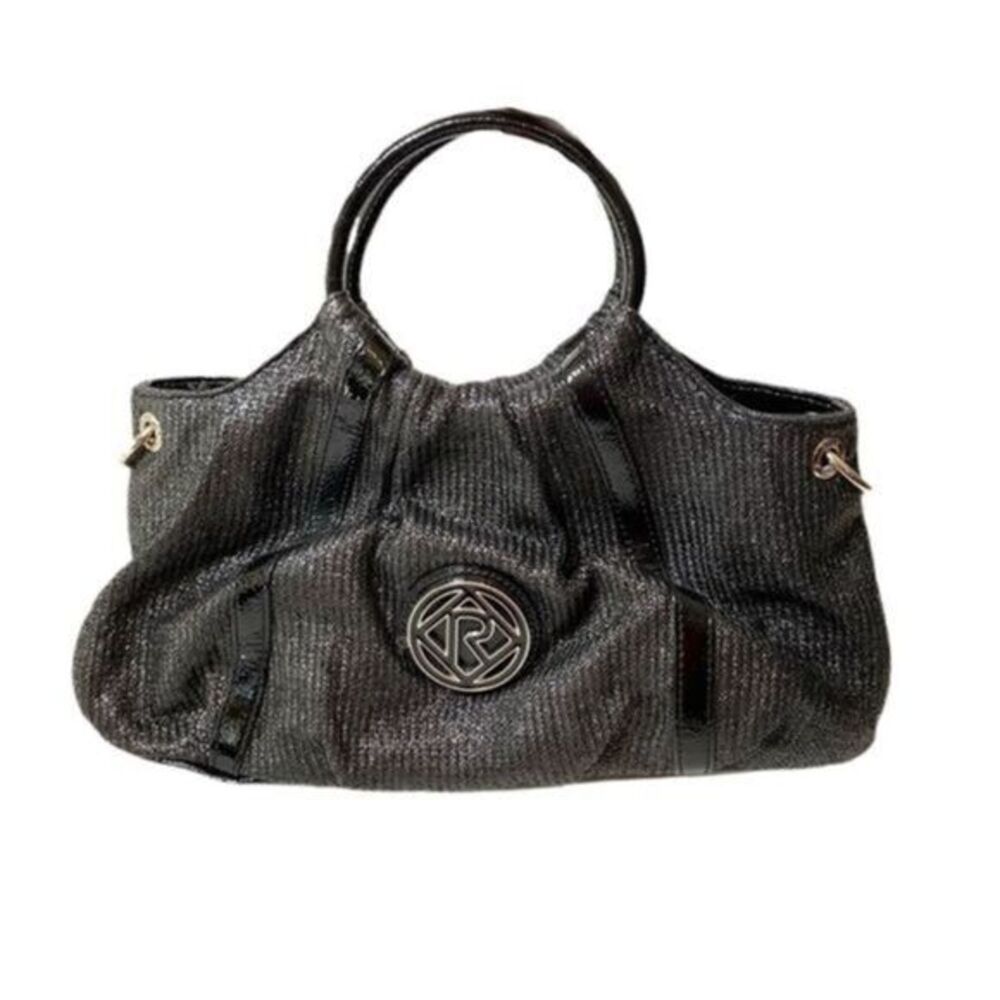 Relic Black Weave Style Black Satchel Purse